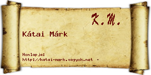 Kátai Márk névjegykártya